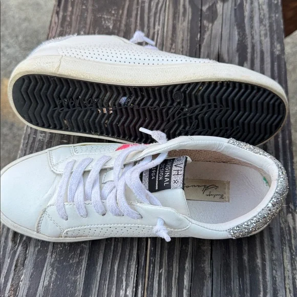 Vintage Havana womens White and Pink Glitter Sneakers - Picture 4 of 7